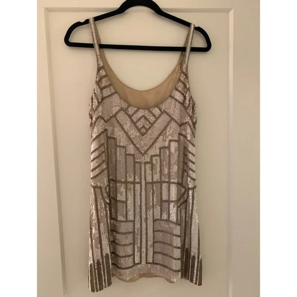 Parker Rose-Gold Sequin Slip Mini Dress - Picture 3 of 5